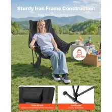 VEVOR Heated Camping Chair 3 Heating Settings  Folding Rocker Chair Heavy Duty