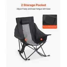 VEVOR Heated Camping Chair 3 Heating Settings  Folding Rocker Chair Heavy Duty