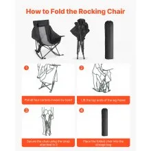 VEVOR Heated Camping Chair 3 Heating Settings  Folding Rocker Chair Heavy Duty