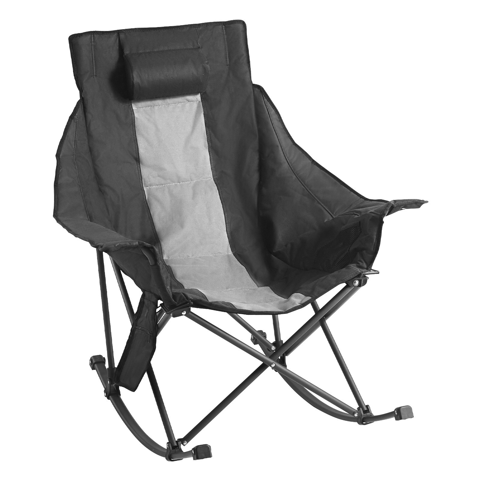 VEVOR Heated Camping Chair, 3 Heating Settings, Large-Sized Padded Folding Rocker, Heavy Duty Outdoor Lawn Chairs with Pocket & Cupholder, Support 225lbs, Portable Heated Chair for Sports Winter Use