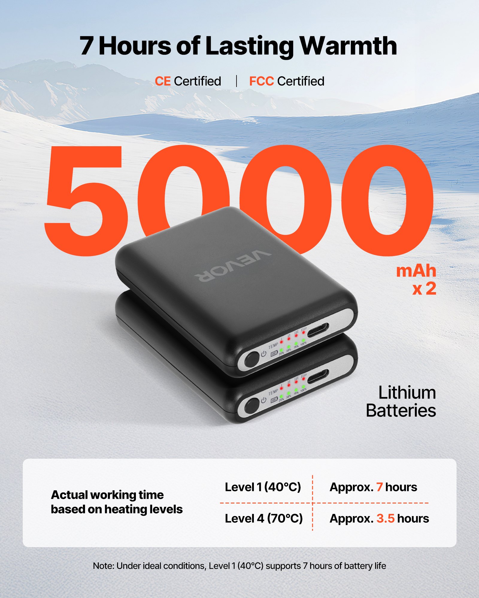 Θερμαινόμενες κάλτσες VEVOR, με μπαταρία 5000mAh, επαναφορτιζόμενες θερμαινόμενες κάλτσες με 4 επίπεδα θέρμανσης, ηλεκτρική θερμαινόμενη κάλτσα με έλεγχο APP για άνδρες και γυναίκες, θερμαντήρας ποδιών για κυνήγι, ιππασία, κάμπινγκ, πεζοπορία