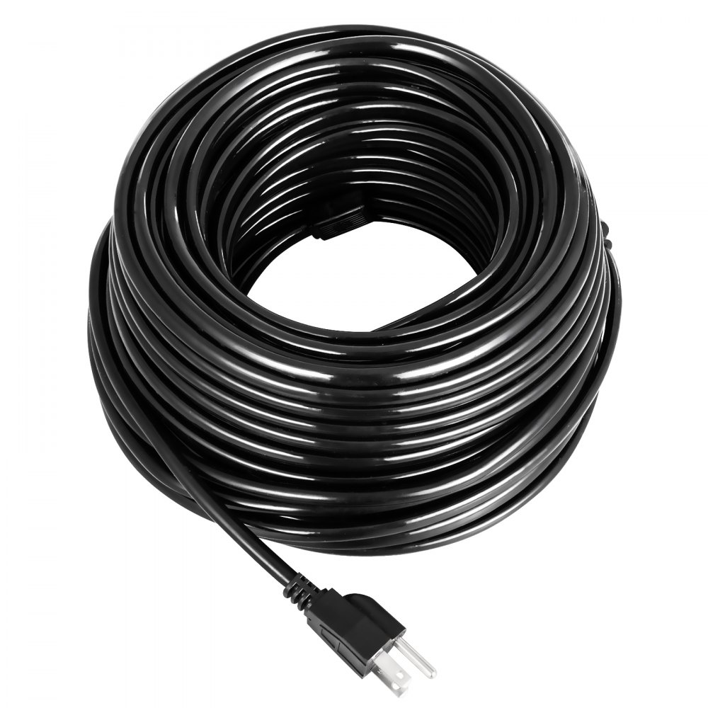 VEVOR Roof Heat Cable 38FT Tape 115-125V with Thermostat Gutter Heater 18AWG Strips Self-Regulate Ice Dam Prevention Tape-40 to 105?, Black