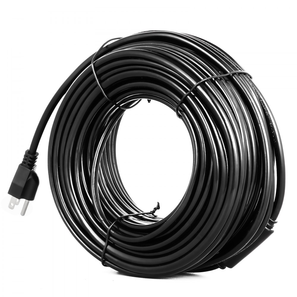 VEVOR Roof Heat Cable 38FT Tape 115-125V with Thermostat Gutter Heater 18AWG Strips Self-Regulate Ice Dam Prevention Tape-40 to 105?, Black