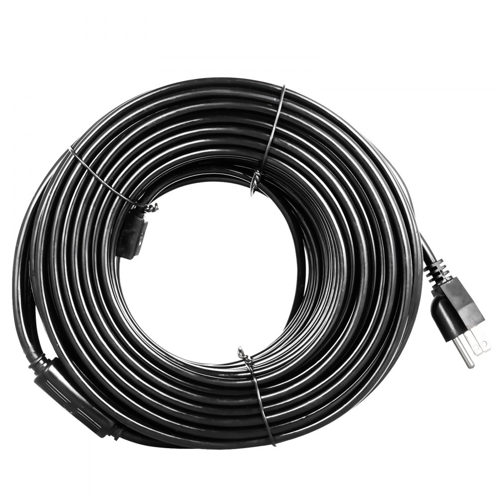 VEVOR Roof Heat Cable 38FT Tape 115-125V with Thermostat Gutter Heater 18AWG Strips Self-Regulate Ice Dam Prevention Tape-40 to 105?, Black