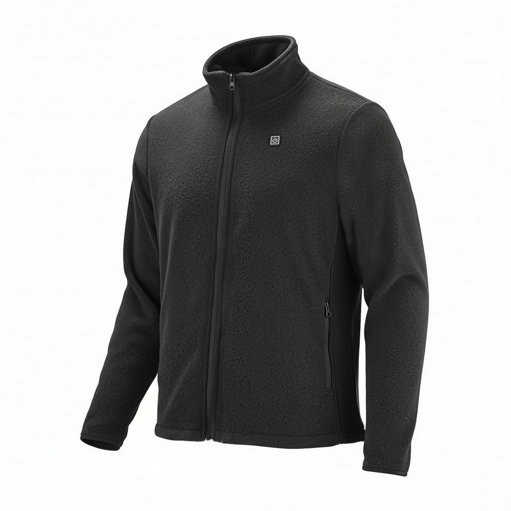 VEVOR Heated Fleece Jacket for Women, Heated Sweatshirt with 7.4V 16000mAh Rechargeable Power Bank Pack, 6 Heating Zones, 3 Temp Levels, 3h/6h/10h Warmth, for Winter Outdoor Camping, Black, XXL Size