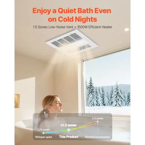 Bathroom Exhaust Fan – 50/80/110 CFM Ventilation With Quiet Motor, 4" Duct, White, For Laundry & Storage Rooms