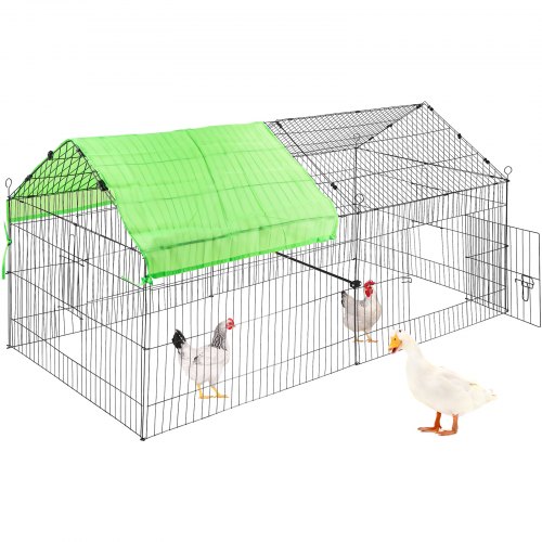 VEVOR Large Metal Chicken Coop, 71" x 30" x 30", Rabbit Run Enclosure Pen with Waterproof and Sun-Proof Cover for Outdoor, Indoor, Backyard, and Farm, Pet Playpen Cage for Small Animals, Duck, Black