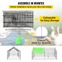 VEVOR Large Metal Chicken Coop, 71" x 30" x 30", Rabbit Run Enclosure Pen with Waterproof and Sun-Proof Cover for Outdoor, Indoor, Backyard, and Farm, Pet Playpen Cage for Small Animals, Duck, Black