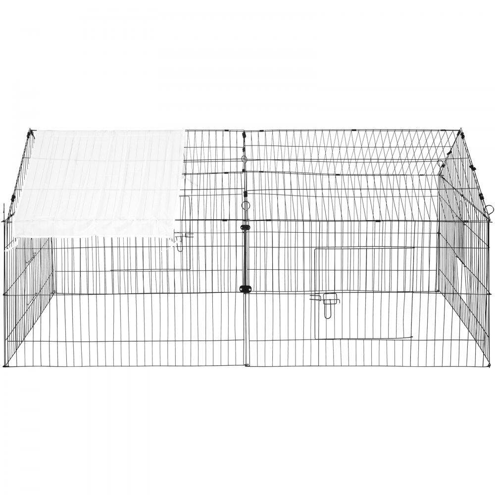 VEVOR Chicken Coop, 87" x 41.7" x 41", Rabbit Run Enclosure Pen with Waterproof and Sun-proof Cover for Outdoor, Indoor, Backyard, and Farm, Metal Pet Playpen Cage for Small Animals, Duck, Hen