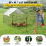 VEVOR Chicken Coop, 87" x 41,7" x 41", Rabbit Run Enclosure toll vízálló és napfényálló burkolattal kültéren, beltéren, udvaron és farmon, fém kisállat-járóka ketrec kisállatok számára, kacsa, tyúk