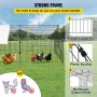 VEVOR Chicken Coop, 87" x 41,7" x 41", Rabbit Run Enclosure toll vízálló és napfényálló burkolattal kültéren, beltéren, udvaron és farmon, fém kisállat-járóka ketrec kisállatok számára, kacsa, tyúk