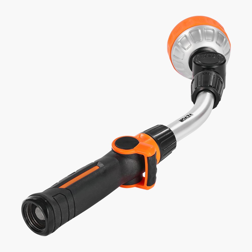 VEVOR Watering Wand, 15-Inch Heavy Duty Garden Hose Wand with 8 Spray Patterns & 180° Swivel Head, Long Hose Nozzle Sprayer with on/off Thumb Control, Ideal for Hanging Baskets, Shrubs, Garden, Lawn