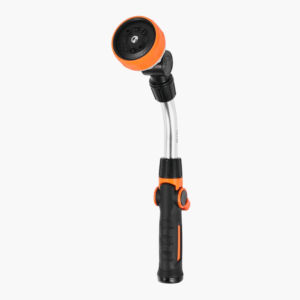 VEVOR Watering Wand, 15-Inch Heavy Duty Garden Hose Wand with 8 Spray Patterns & 180° Swivel Head, Long Hose Nozzle Sprayer with on/off Thumb Control, Ideal for Hanging Baskets, Shrubs, Garden, Lawn
