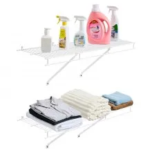 VEVOR Wire Shelf Kit, 3 ft, Set of 2, Wall Mounted Wire Shelves, Heavy-Duty Carbon Steel Hanging Shelf, Floating Wall Storage Shelves with Dip Coating, for Closet, Bedroom, Living Room, Office, Pantry