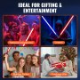 VEVOR Light Sword, Light up Sword with 14 RGB Colors, FX Sound and Realistic Handle, Rechargeable Light Up Sword Toy for Adults and Kids, Christmas Day, Halloween Cosplay, Birthday, Black