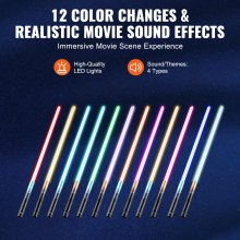 VEVOR Lightsaber 12 RGB Colors 4 Sounds Rechargeable FX Dueling Light Saber