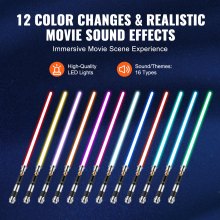 VEVOR Lightsaber 12 RGB Colors 16 Sounds Mode Rechargeable Dueling Light Saber