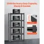 VEVOR Storage Shelves, 2000 lbs, 5 Tier Garage Storage Shelving, 16" D x 32" W x 63" H Adjustable Metal Shelves for Garage Shelves Utility Rack Shelf, Ideal for Kitchen, Warehouse, Basement, Black