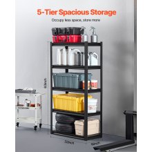 VEVOR Storage Shelves 16" D x 32" W x 63" H 5-tier Garage Storage Shelving，406 x 813 x 1600 mm