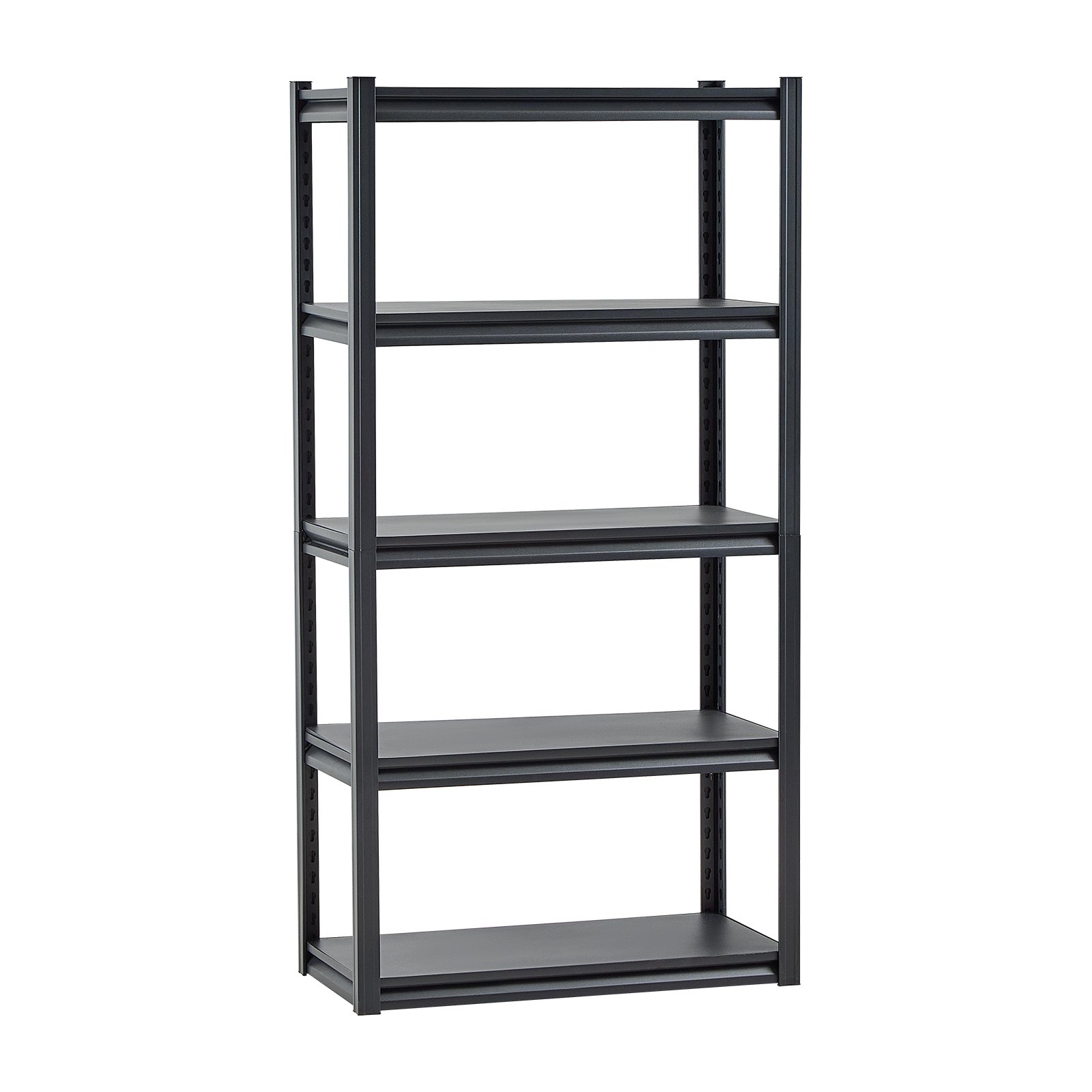 VEVOR Storage Shelves, 2000 lbs, 5 Tier Garage Storage Shelving, 16" D x 32" W x 63" H Adjustable Metal Shelves for Garage Shelves Utility Rack Shelf, Ideal for Kitchen, Warehouse, Basement, Black