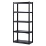 VEVOR Storage Shelves, 2000 lbs, 5 Tier Garage Storage Shelving, 16" D x 32" W x 72" H Adjustable Metal Shelves for Garage Shelves Utility Rack Shelf, Ideal for Kitchen, Warehouse, Basement, Black