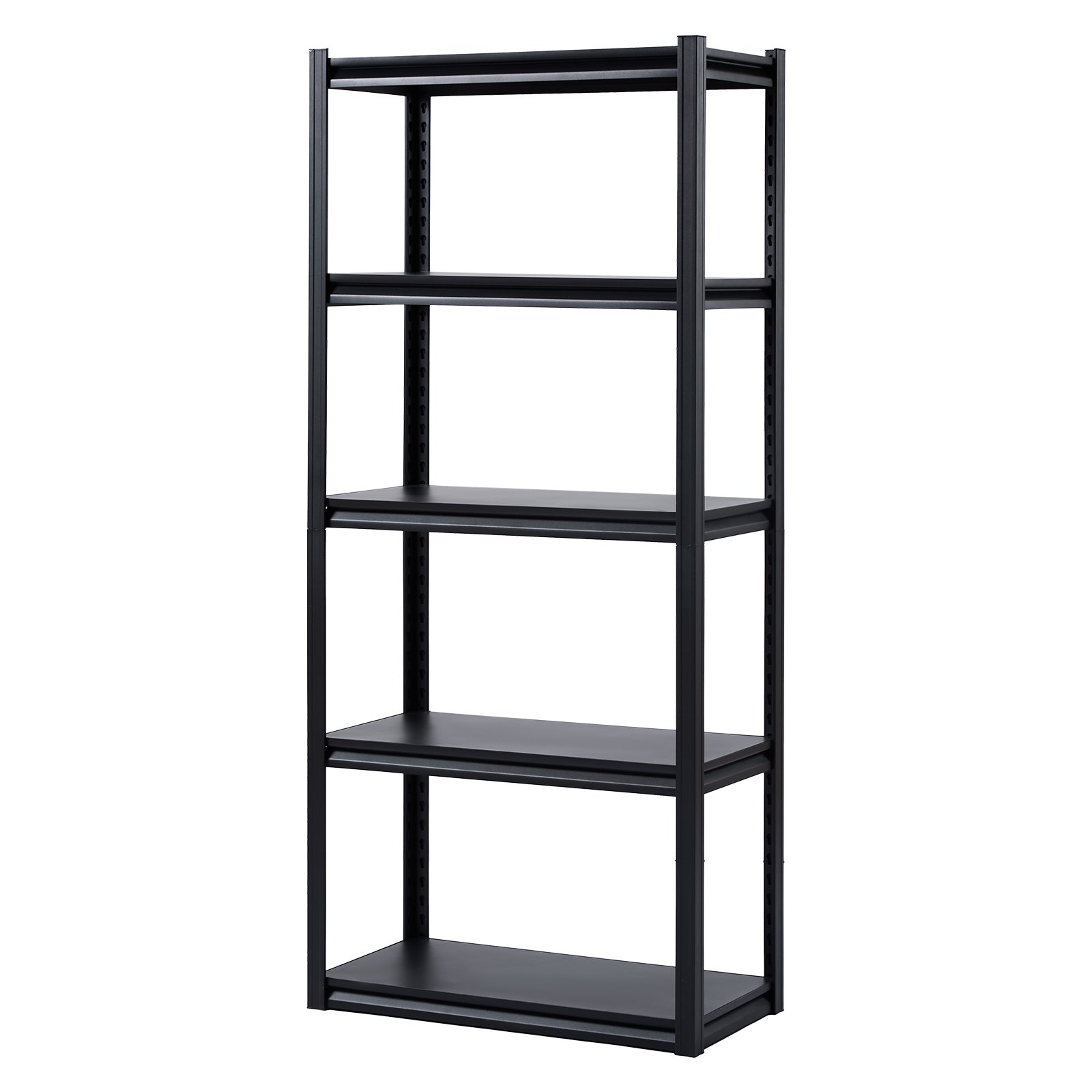 VEVOR Storage Shelves, 2000 lbs, 5 Tier Garage Storage Shelving, 16" D x 32" W x 72" H Adjustable Metal Shelves for Garage Shelves Utility Rack Shelf, Ideal for Kitchen, Warehouse, Basement, Black