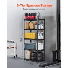 VEVOR Storage Shelves 18" D x 32" W x 72" H 5-tier Garage Storage Shelving，457 x 813 x 1829 mm