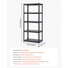 VEVOR Storage Shelves 18" D x 32" W x 72" H 5-tier Garage Storage Shelving