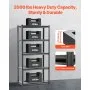 VEVOR Storage Shelves, 2000 lbs, 5 Tier Garage Storage Shelving, 18" D x 36" W x 72" H Adjustable Metal Shelves for Garage Shelves Utility Rack Shelf, Ideal for Kitchen, Warehouse, Basement, Black