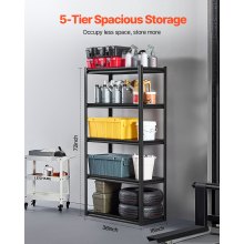 VEVOR Storage Shelves 18" D x 36" W x 72" H 5-tier Garage Storage Shelving，457 x 914 x 1829mm