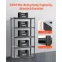 VEVOR Storage Shelves, 2000 lbs, 5 Tier Garage Storage Shelving, 18" D x 40" W x 72" H Adjustable Metal Shelves for Garage Shelves Utility Rack Shelf, Ideal for Kitchen, Warehouse, Basement, Black
