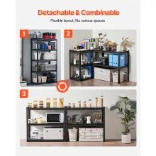 Storage Shelves 18" D x 40" W x 72" H 5-tier Garage Storage Shelving