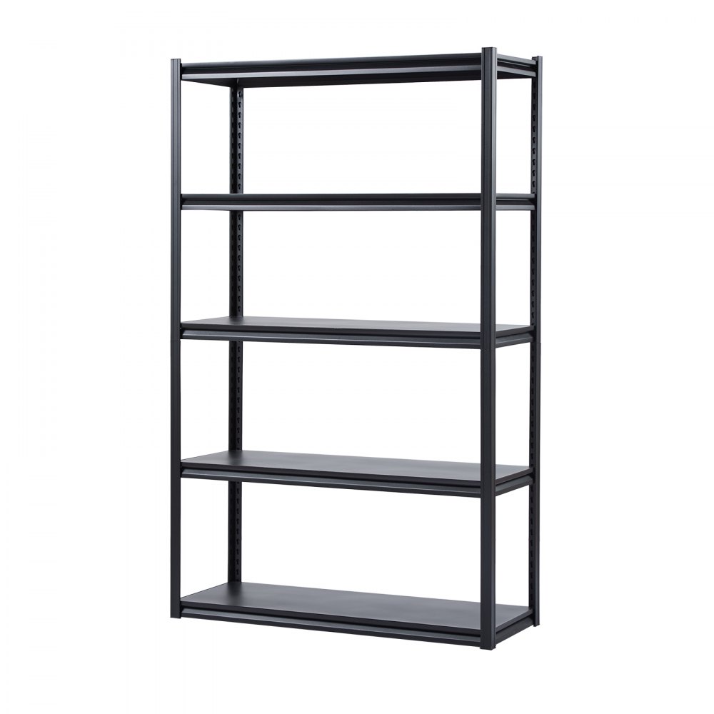 VEVOR Storage Shelves, 3000 lbs, 5 Tier Garage Storage Shelving, 18" D x 48" W x 78" H Adjustable Metal Shelves for Garage Shelves Utility Rack Shelf, Ideal for Kitchen, Warehouse, Basement, Black