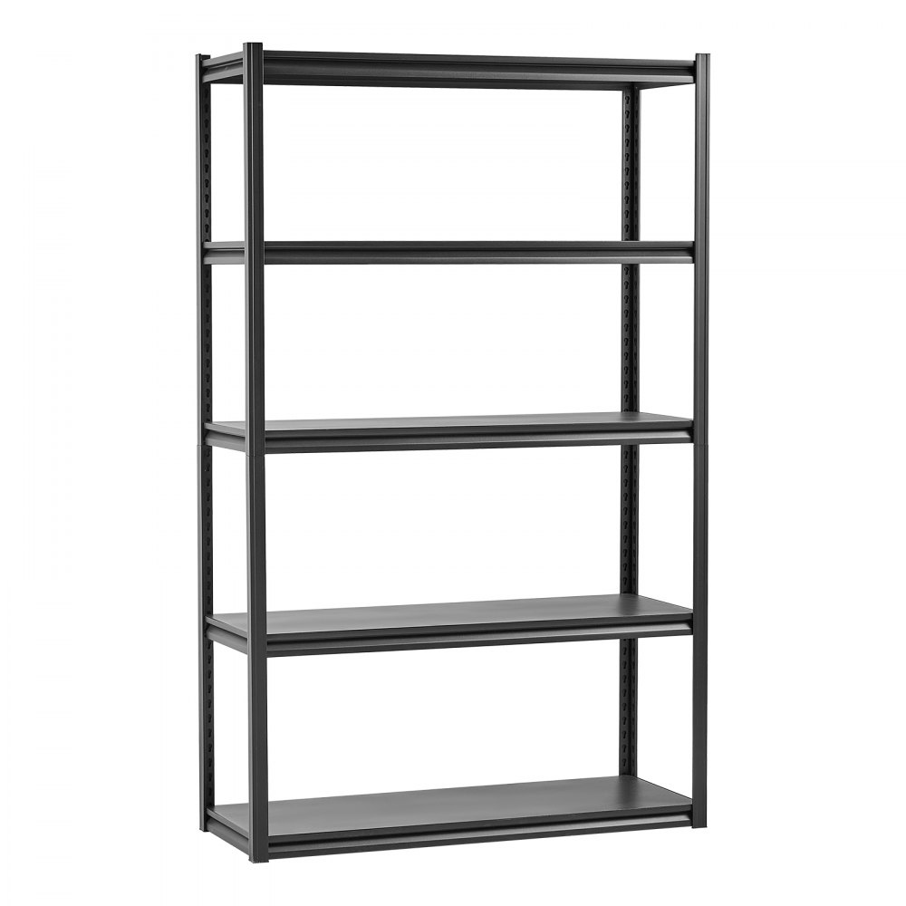 VEVOR Storage Shelves, 3000 lbs, 5 Tier Garage Storage Shelving, 18" D x 48" W x 78" H Adjustable Metal Shelves for Garage Shelves Utility Rack Shelf, Ideal for Kitchen, Warehouse, Basement, Black