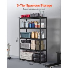 Storage Shelves 18" D x 48" W x 78" H 5-tier Garage Storage Shelving