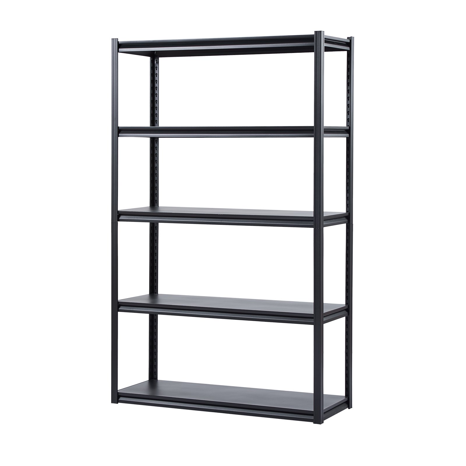 VEVOR Storage Shelves, 3000 lbs, 5 Tier Garage Storage Shelving, 18" D x 48" W x 78" H Adjustable Metal Shelves for Garage Shelves Utility Rack Shelf, Ideal for Kitchen, Warehouse, Basement, Black
