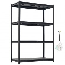 VEVOR Storage Shelves, 4-Tier Adjustable, 2400 lbs Capacity, Heavy Duty Garage Storage Shelving Unit, Metal Utility Rack Shelf, for Garage Workshop Warehouse Basement, 40.55" W x 20.55" D x 60.2" H
