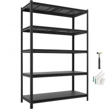 VEVOR Storage Shelves, 5-Tier Adjustable, 3000 lbs Capacity, Heavy Duty Garage Storage Shelving Unit, Metal Utility Rack Shelf, for Garage Workshop Warehouse Basement, 48.43" W x 20.55" D x 71.38" H