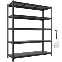 VEVOR Storage Shelves, 5-Tier Adjustable, 3000 lbs Capacity, Heavy Duty Garage Storage Shelving Unit, Metal Utility Rack Shelf, for Garage Workshop Warehouse Basement, 59.49" W x 20.55" D x 71.38" H