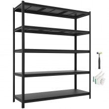 VEVOR Storage Shelves, 5-Tier Adjustable, 3000 lbs Capacity, Heavy Duty Garage Storage Shelving Unit, Metal Utility Rack Shelf, for Garage Workshop Warehouse Basement, 59.49" W x 20.55" D x 71.38" H