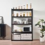 VEVOR Storage Shelves, 3000 lbs, 5 Tier Garage Storage Shelving, 24" D x 48" W x 72" H Adjustable Metal Shelves for Garage Shelves Utility Rack Shelf, Ideal for Kitchen, Warehouse, Basement, Black