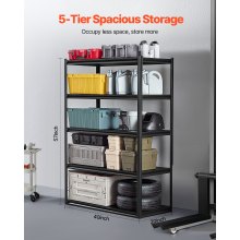 VEVOR Storage Shelves 24" D x 48" W x 72" H 5-tier Garage Storage Shelving，609 x 1219 x 1829 mm