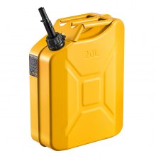 Newly Upgraded Oil-Tight VEVOR Metal Fuel Container, 5.3 Gallon, Fuel Jerry Can with Spout and Comfort Handle, 6 L/min Max Flow Rate, Leakproof & Corrosion-resistant Metal Gas Tank Most Cars Motorcycle ATV UTV, Yellow
