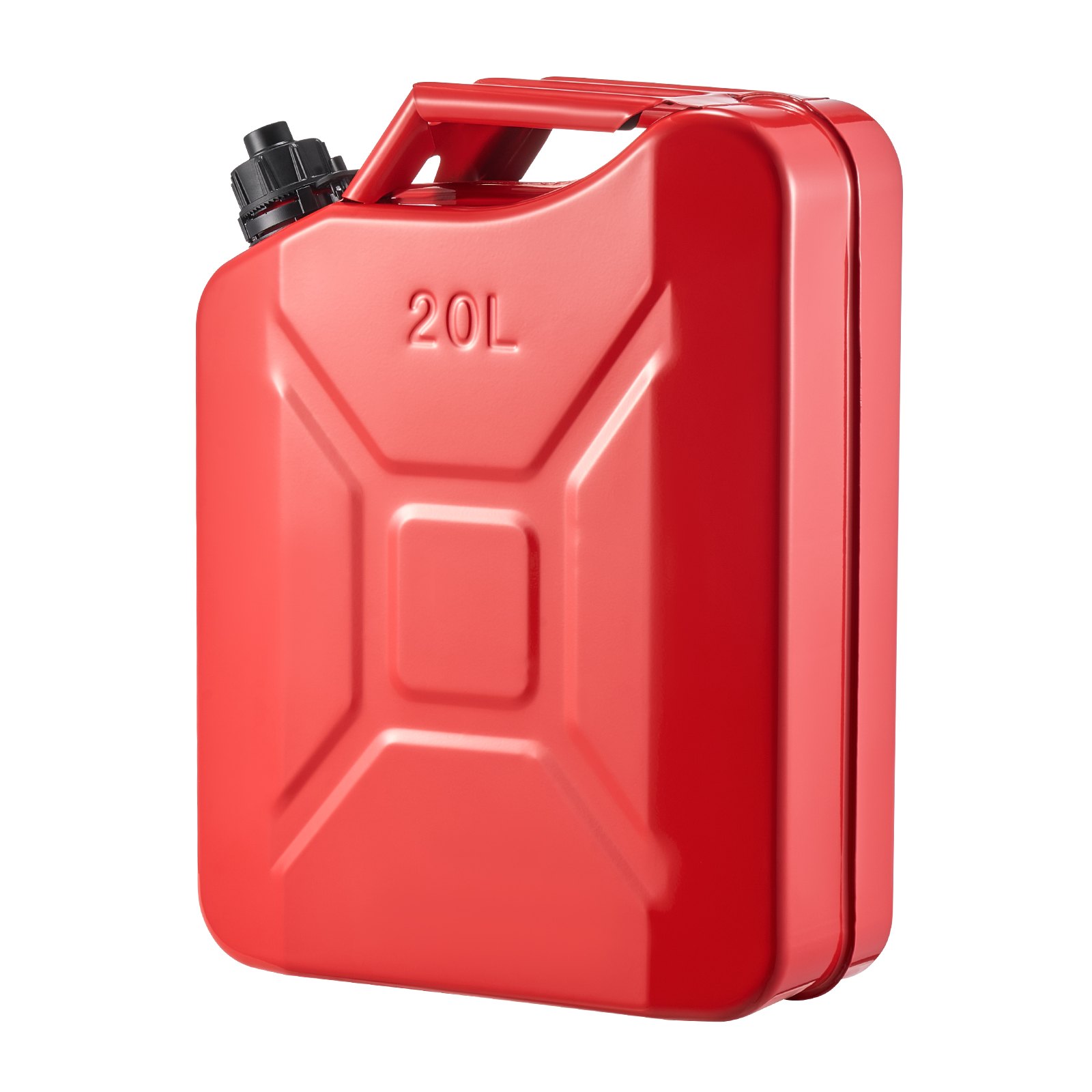 Newly Upgraded Oil-Tight！VEVOR Metal Fuel Container, 5.3 Gallon, Fuel Jerry Can with Spout and Comfort Handle, 6 L/min Max Flow Rate, Leakproof & Corrosion-resistant Metal Gas Tank Most Cars Motorcycle ATV UTV, Red