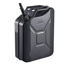Newly Upgraded Oil-Tight！VEVOR Metal Fuel Container, 5.3 Gallon, Fuel Jerry Can with Spout and Comfort Handle, 6 L/min Max Flow Rate, Leakproof & Corrosion-resistant Metal Gas Tank Most Cars Motorcycle ATV UTV, Black