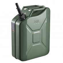 Newly Upgraded Oil-Tight！VEVOR Metal Fuel Container, 5.3 Gallon, Fuel Jerry Can with Spout and Comfort Handle, 6 L/min Max Flow Rate, Leakproof & Corrosion-resistant Metal Gas Tank Most Cars Motorcycle ATV UTV, Green