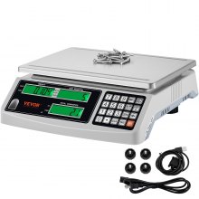 VEVOR Industrial Counting Scale, 15 kg x 0.5 g, Digital Scale for Parts and Coins, g/kg/lb Units, Electronic Gram Scale Inventory Counting Scale Kitchen Jewelry Scale with RS232 Port and 3 LCD Screens
