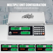 VEVOR Industrial Counting Scale, 30 kg x 1 g, Digital Scale for Parts and Coins, g/kg/lb Units, Electronic Gram Scale Inventory Piece Counting Scale Kitchen Jewelry Counting Scale with 3 LCD Screens