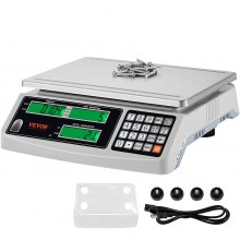 VEVOR Industrial Counting Scale, 30 kg x 1 g, Digital Scale for Parts and Coins, g/kg/lb Units, Electronic Gram Scale Inventory Piece Counting Scale Kitchen Jewelry Counting Scale with 3 LCD Screens