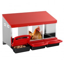 Nichoir à poules à 3 compartiments VEVOR Boîte métallique avec nichoirs inclinés